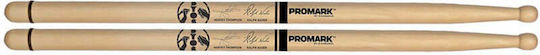 Promark Hickory Drumsticks Schlagzeug Unterschrift BYOS mit Spitzenform Oval TXDCBYOSW