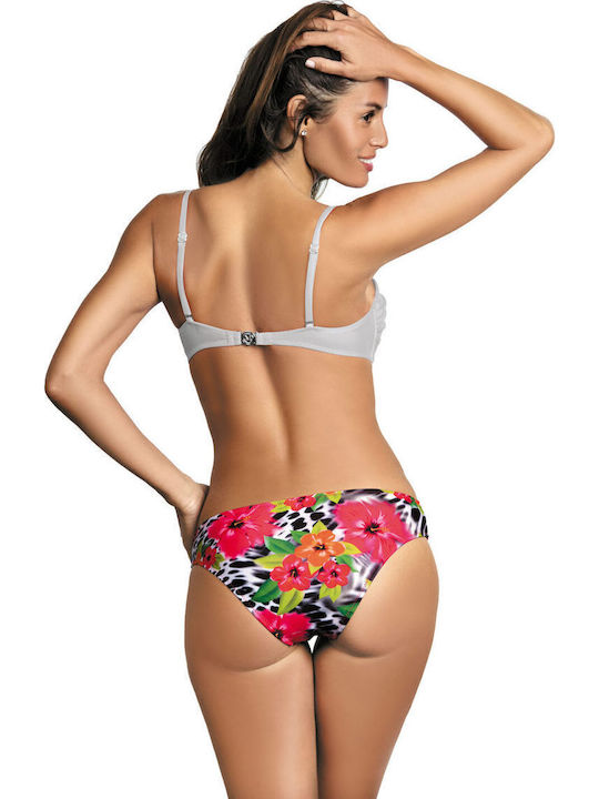 Set Bikini Push Up Floral Silver