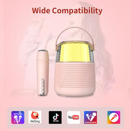 Karaoke Speaker with Wireless Microphone and Lighting Effects Family KTV Y-1 34.906.0765 Light Blue