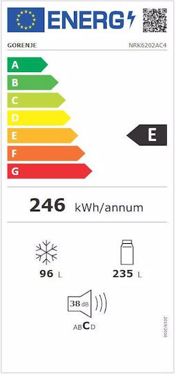 Gorenje Ψυγειοκαταψύκτης 331lt Total NoFrost Υ200xΠ60xΒ59.2εκ. Μπεζ NRK6202AC4