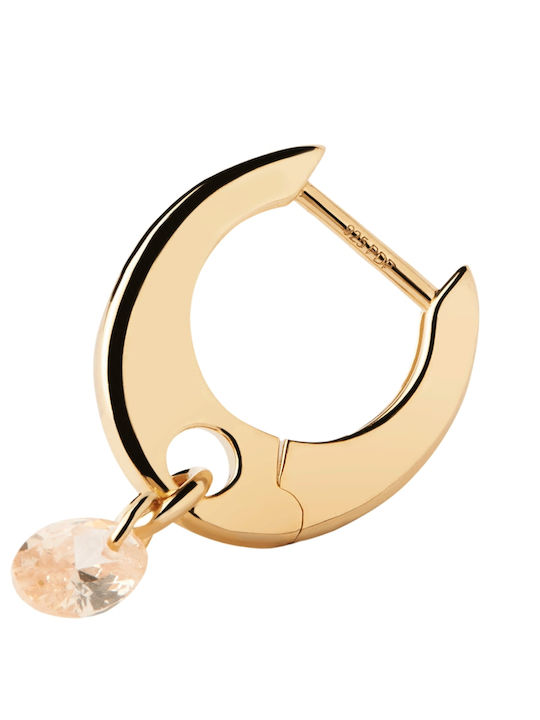 P D Paola Earrings Hoops made of Silver Gold Plated with Stones P D Paola Earrings Hoops made of Silver Gold Plated with Stones