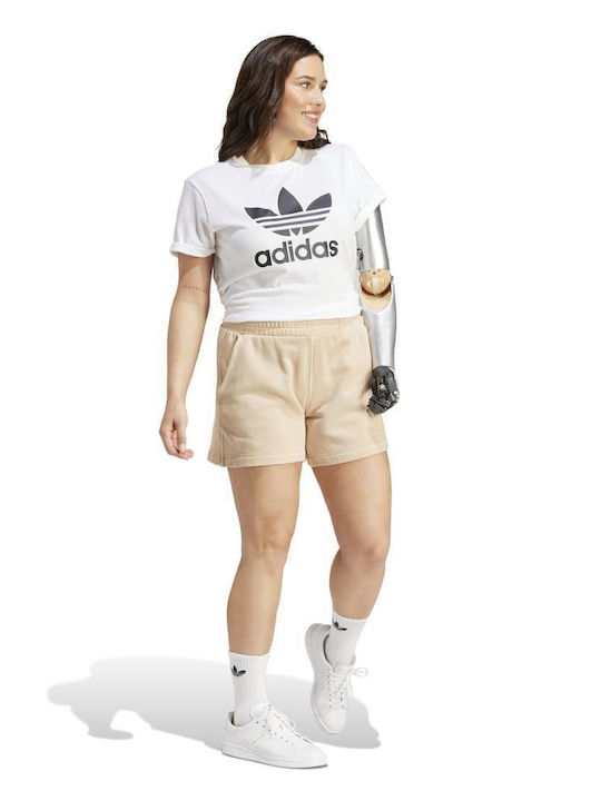Damen Terry Aktivbekleidung Shorts Beige