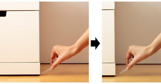 Wedge Plastic Door Stopper Transparent 4pcs