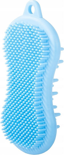 Ubx Double Silicone Brush Hair Body Massage 13.5x6.5x3 Cm Blue