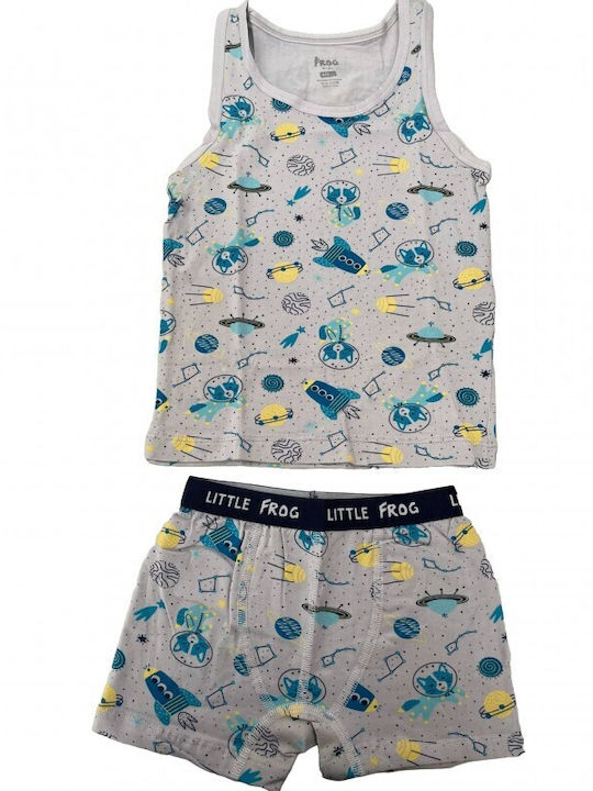 Little Frog Kids Kinder-Set Boxershorts mit Unterhemd Grey 2Stück