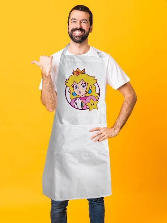 Koupakoupa Princess Peach Αδιάβροχη Ποδιά Κουζίνας Πορτοκαλί KP_23495_apron-bbq-adult