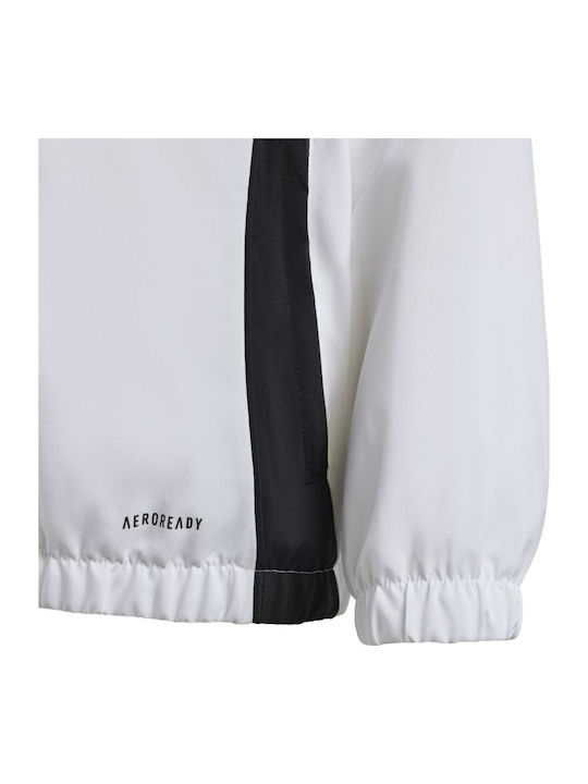 Sportlich Kinderstrickjacke mit Kapuze Weiß Tiro