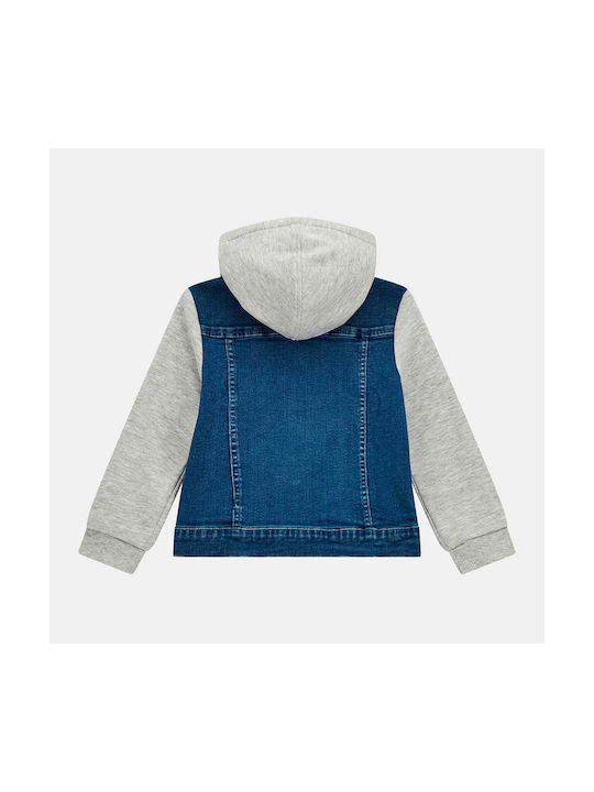 Guess Kinderjeansjacke mit Kapuze Blau