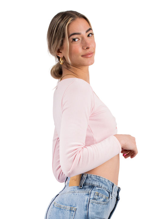Combos Knitwear pentru Femei Crop Top Pink