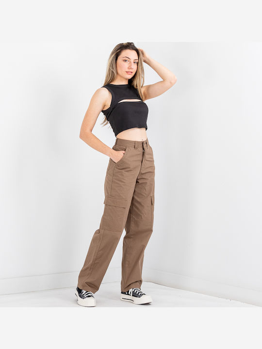 Damen Bluse Baumwolle Ärmellos Off Black