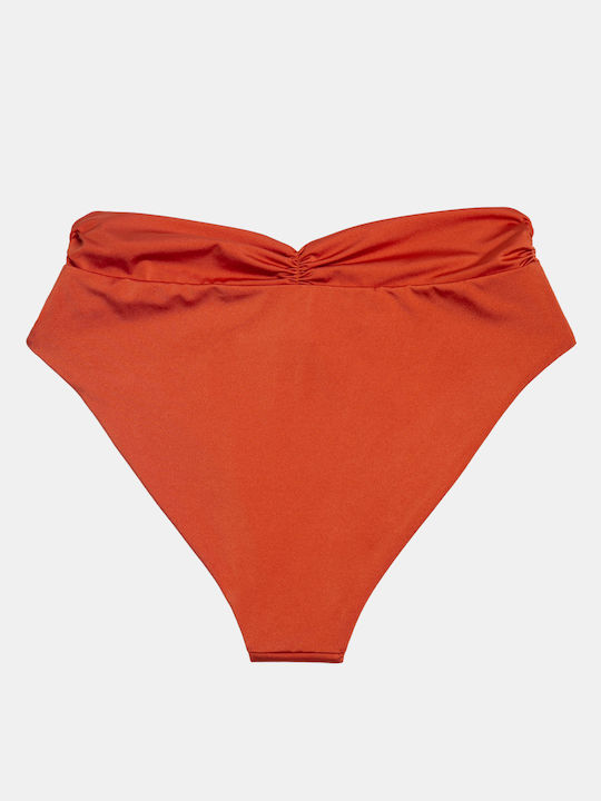 Rock Club Bikini Slip High Waist Terracotta