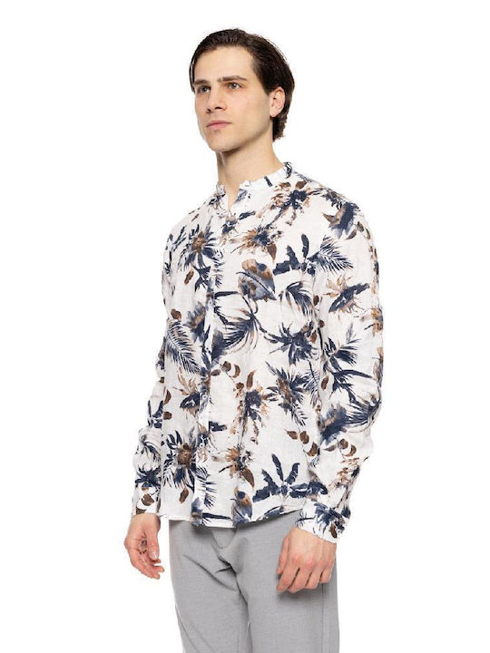 Smart Men's Shirt Long Sleeve Linen Multicolour