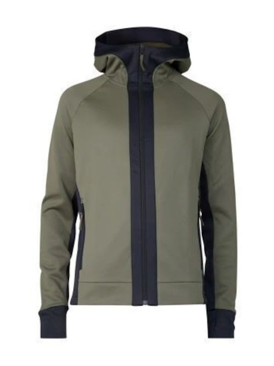 8848 Altitude Men's Fleece Hooded Cardigan with Zipper Army Green