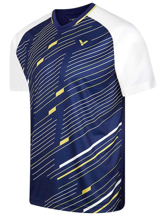 Victor T-43100B Men's Blue Tennis Shirt