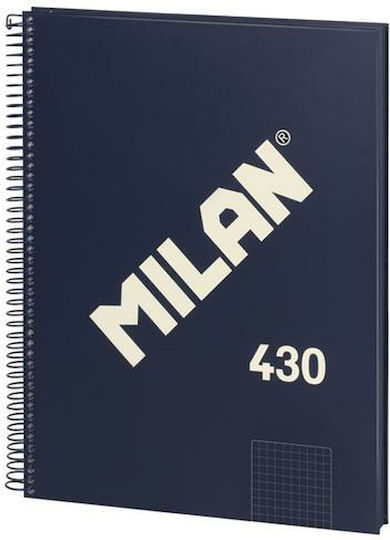 Milan Сет 3 Тетрадки Спирала 80 Листа A4 Квадратни Син
