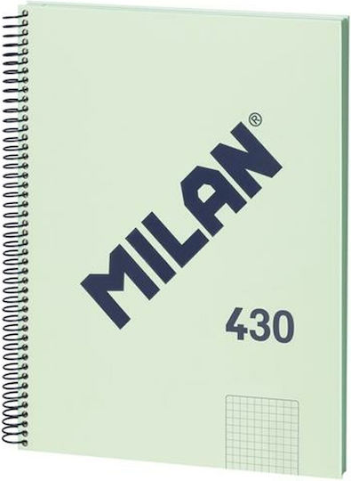 Milan Set 3 Notizbücher Spirale 80 Blätter A4 Quadrat Grün