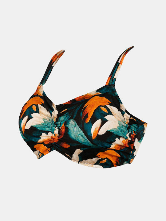 Women's Swimwear Bra Rock Club Big Bust Art Print Bikini Regular Fit Lycra Cup E