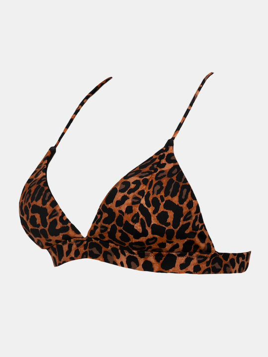 Μαγιό Top Rock Club Leo Print Bikini Τρίγωνο Λάστιχο Regular Fit Lycra Cup C