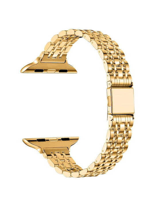 Schlankes Edelstahlarmband Apple Watch 42 44 45 49mm Gold