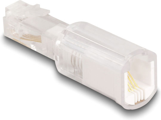 Delock Telefonstecker Rj10 88169 360° drehbar Transparent-weiß