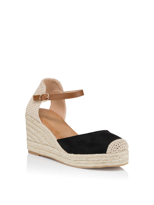 Chiara Foscari Women's Suede Platform Espadrilles Black