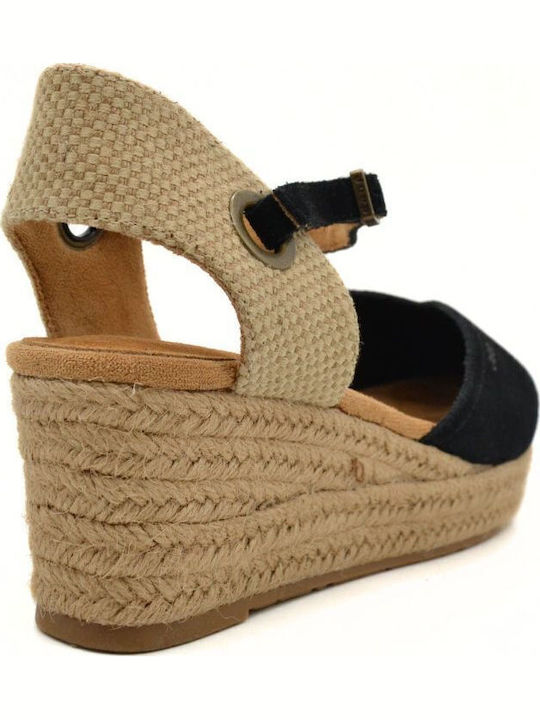 Damenplattformen im Espadrilles-Stil Schwarz