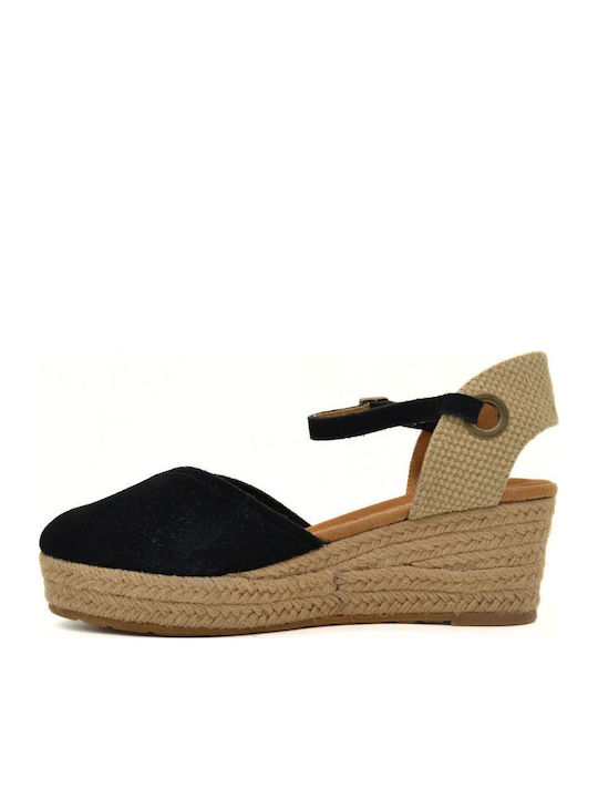 Damenplattformen im Espadrilles-Stil Schwarz