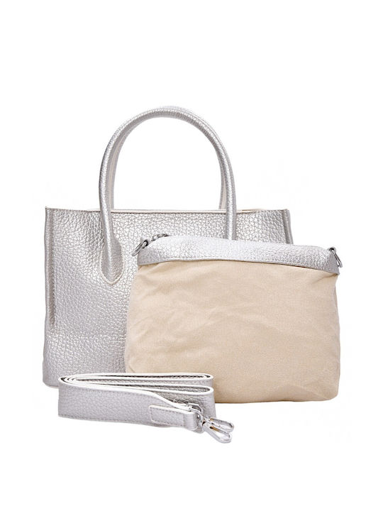 Bag to Bag Set Damen Tasche Tote Hand Silber