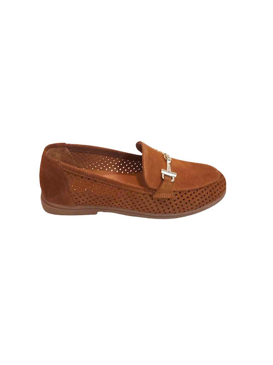 Pyramis Leather Women's Moccasins in Brown Color