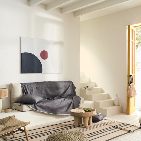Gofis Home Ori Ριχτάρι Πολυθρόνας Ζακάρ 180x180εκ. Graphite 401