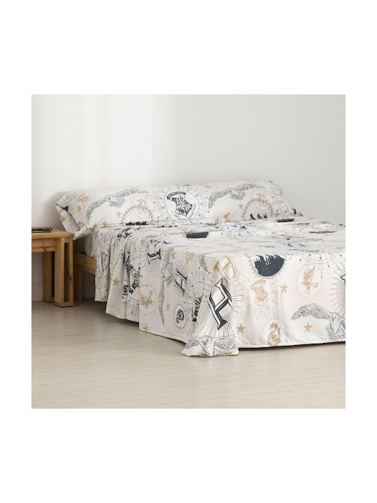 Harry Potter Sheet Set Single Cotton Beige 270x280cm