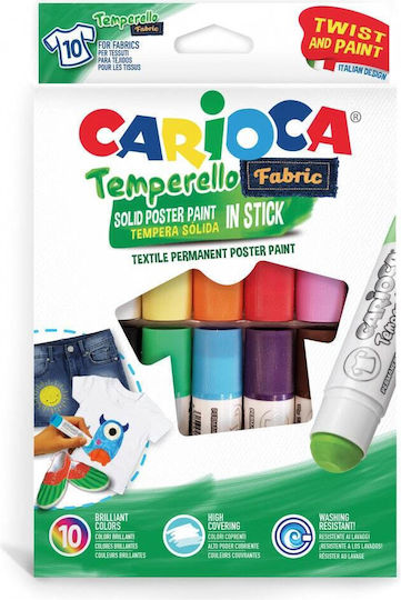Carioca Σετ Μαρκαδόροι Πολύχρωμοι Ανεξίτηλοι για Ύφασμα 12τμχ