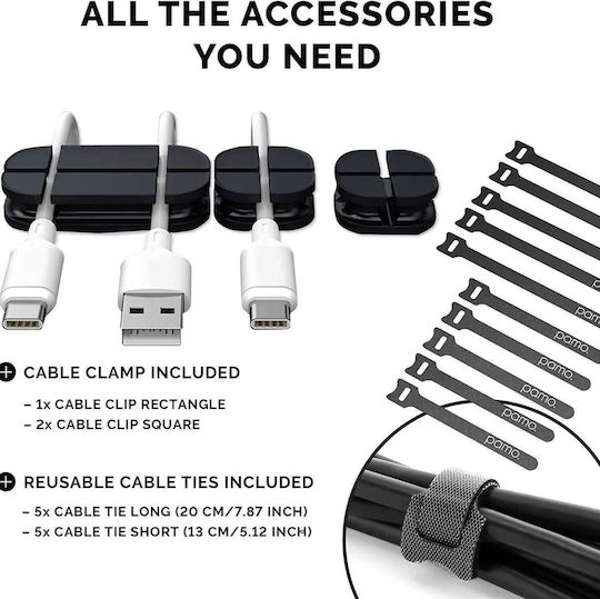 Velcro Στήριγμα Καλωδίων Γκρι 1000-42210156