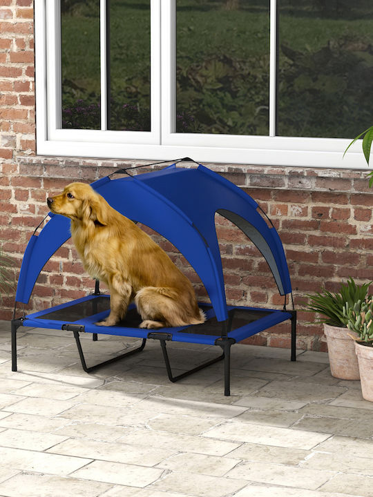 Pawhut Erhöht Hundebett Blau 106x94cm.