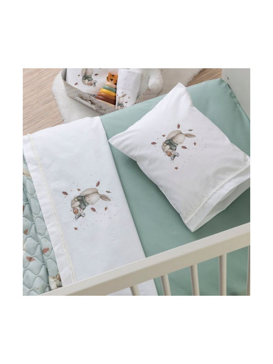 Borea Λαγουδάκι Baby Sheets Set Crib Cotton White-veramane 120x160cm