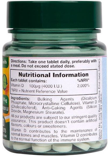 Holland & Barrett Vitamin D Vitamin for Immune System Boost & Bone Health 4000iu 120 Tablets