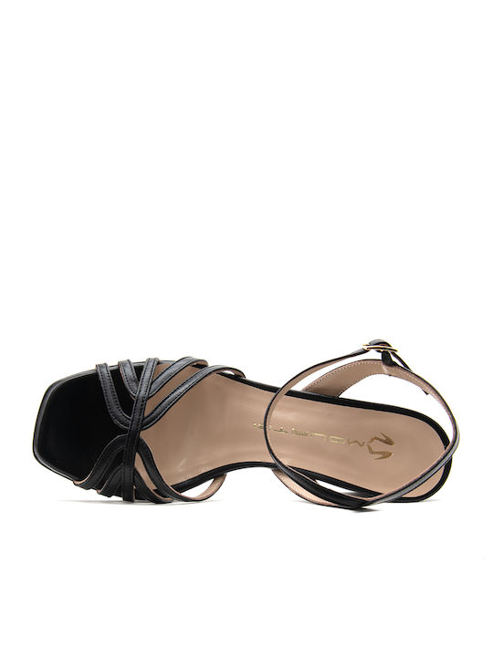 Mourtzi Leather High Heel Sandals Women Mourtzi Black Mrtz-55/553g05-black-l