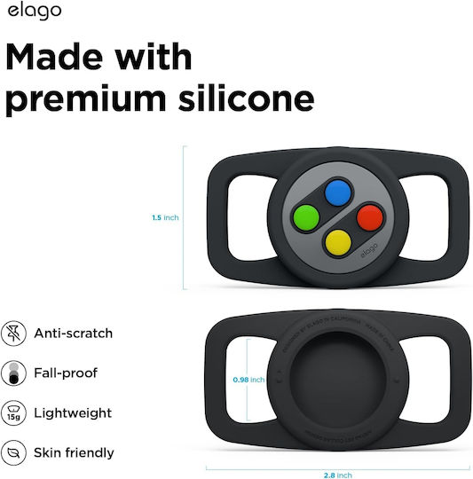 Elago W5 Pet Collar Case Premium Silicone Case for Apple AirTag Pet Collar Black Eat-w5-pet-bk Eat-w5-pet-bk