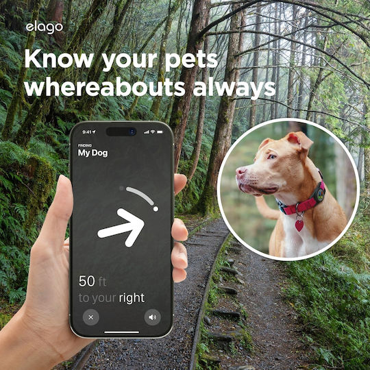 Elago W5 Pet Collar Case Premium Silicone Case for Apple AirTag Pet Collar Black Eat-w5-pet-bk Eat-w5-pet-bk