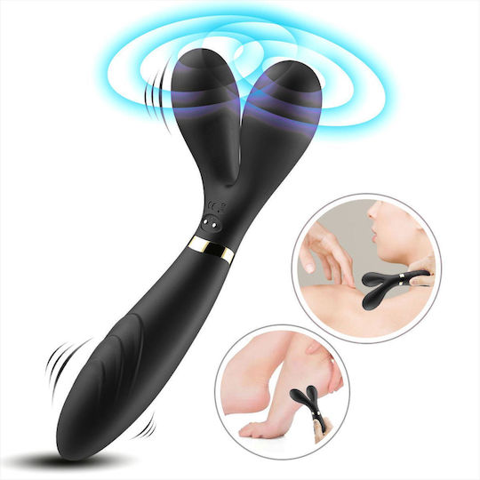Double Vibrator Massager Stimulator 9 Modes 19cm