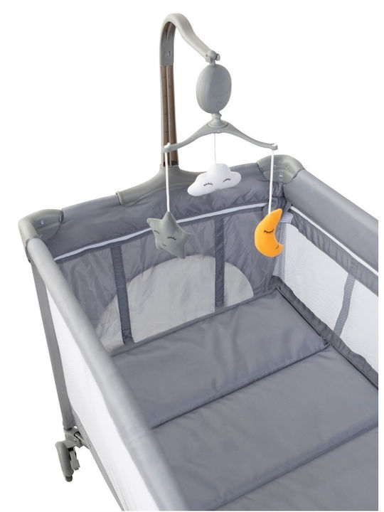 FreeOn Playpen with Mattress Gray 125x65cm