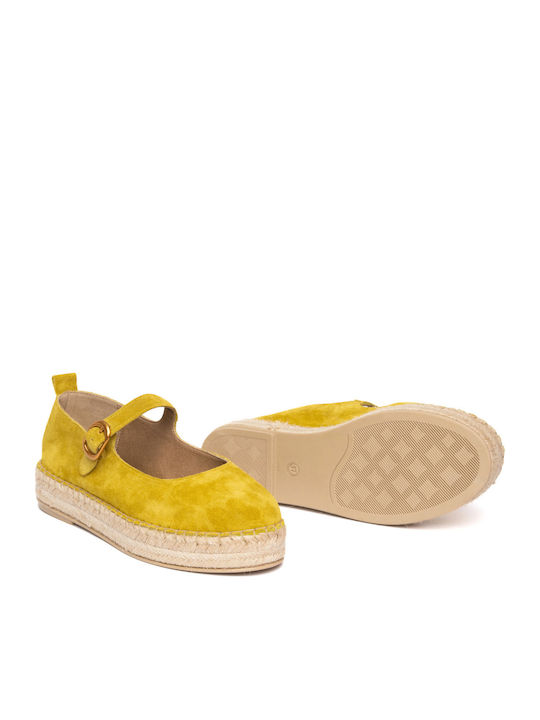 Women's Leather Espadrilles Yellow