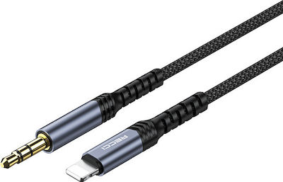 Recci Braided USB 2.0 Cable USB-C male - 3.5mm Μαύρο 1m