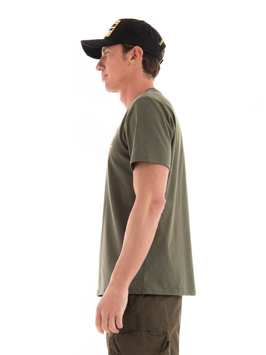 Superdry D3 Ovin Workwear Flock T-shirt Bărbătesc cu Mânecă Scurtă Khaki