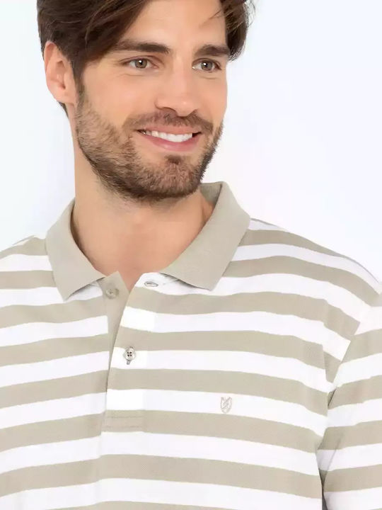 Acorn Polo Short Sleeve Blouse Beige