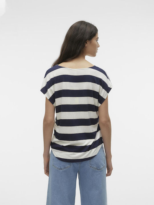 Vero Moda Damen T-shirt mit V-Ausschnitt Navy Blue