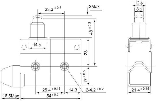 Tracon Electric Μεταγωγικός Διακόπτης Ράγας 250V 10A