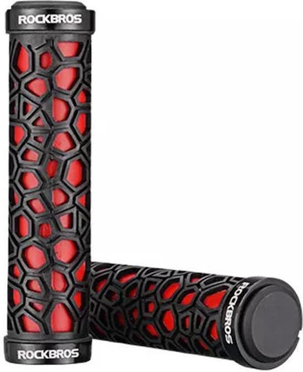 Rockbros 2017-14A Bicycle Handlebar Grips in Red Color