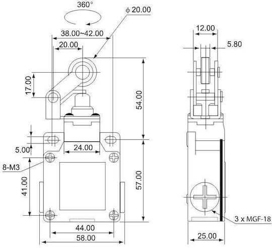 Tracon Electric Buton de comutare cu releu 250V 10A