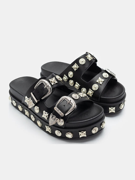 Γυναικεία Σανδάλια Flatforms Μαύρα